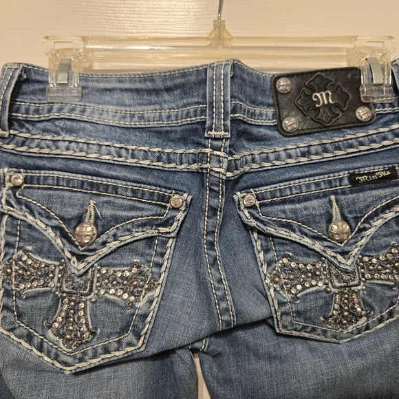 Miss Me Wide Leg Jeans in Denim Blue - Picture 8 of 14